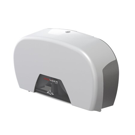 Provider Jumbo 9" Roll Tissue Dispenser, Double, White/Graphite PRO-JD1020